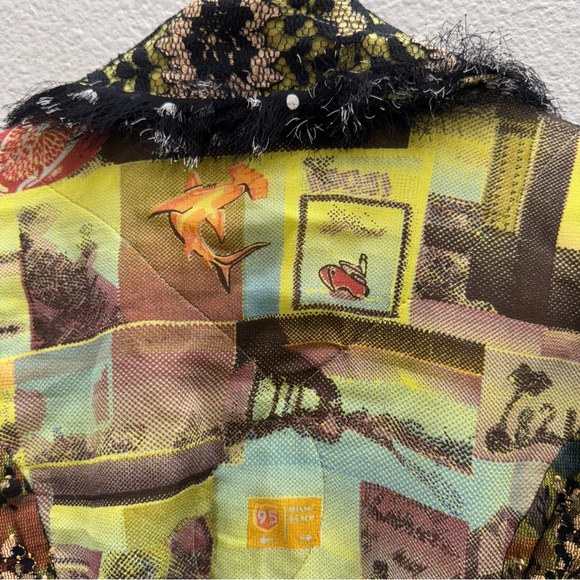 Look Unique Blazer Size Small Boho Festival Patchwork Lace Floral Print - Picture 7 of 9